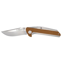 Camillus 19196 Sevens  2.75 Folding Plain Silver AUS8 Carbonitride Titanium Blade Desert TanSS G10SS Handle