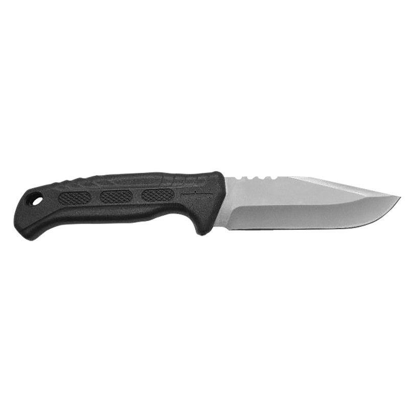 Walkers  Hawker  4 Fixed Drop Point Plain Satin 420 Steel Titanium Bonded Blade Black Textured PPTPR Handle