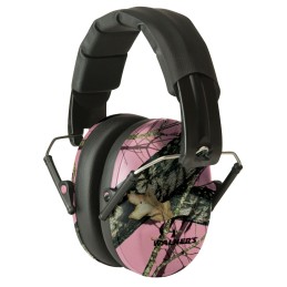 Walkers GWPFPM1PKMO Pro Low Profile Passive Muff 22 dB Over the Head Mossy OakPink Polymer