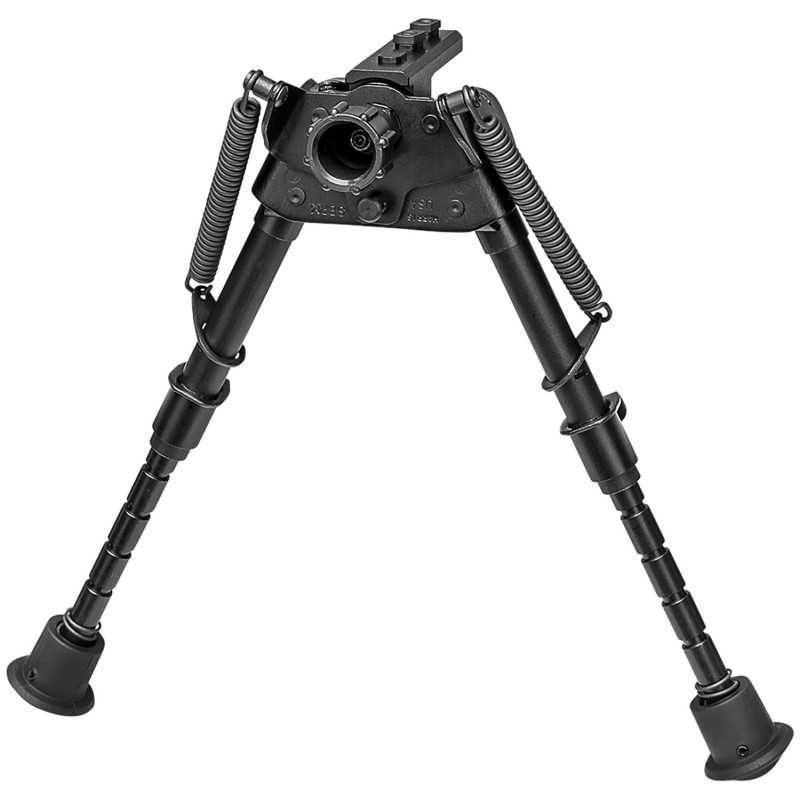 Harris Bipods SBRMMLOK Swivel BR MLOK 69 Black SteelAluminum Notched Legs Rubber Feet