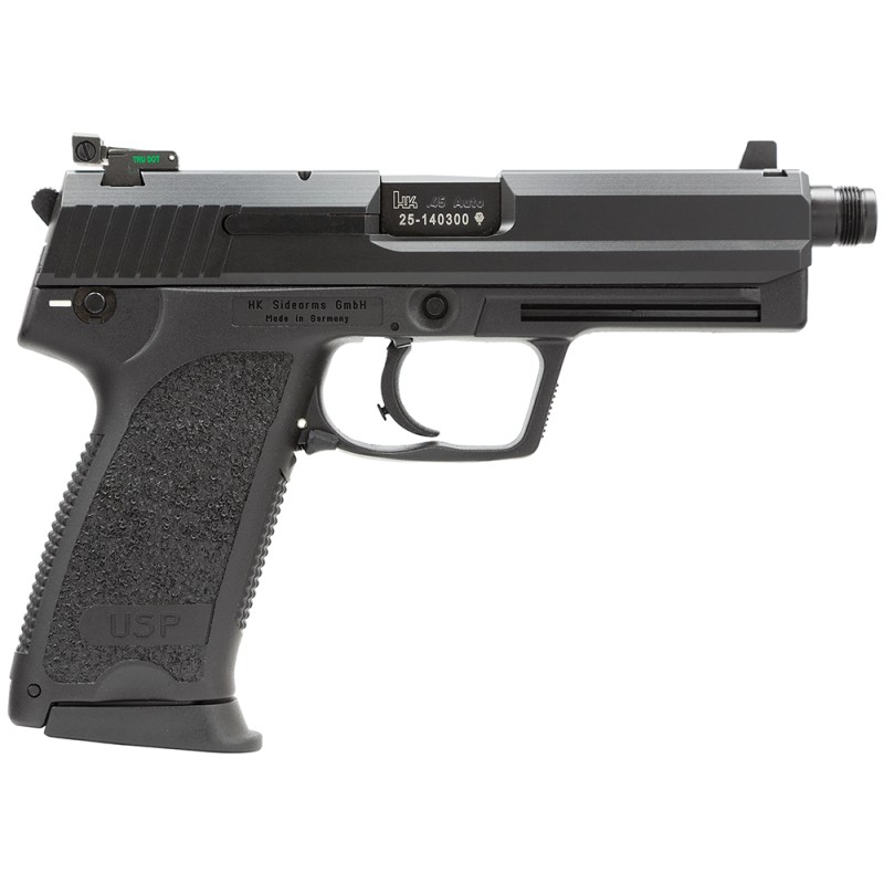 HK 81000351 USP Tactical V1 45 ACP 5.09 121 3 Black Black Steel Slide Black Polymer Grip Adj Night Sights