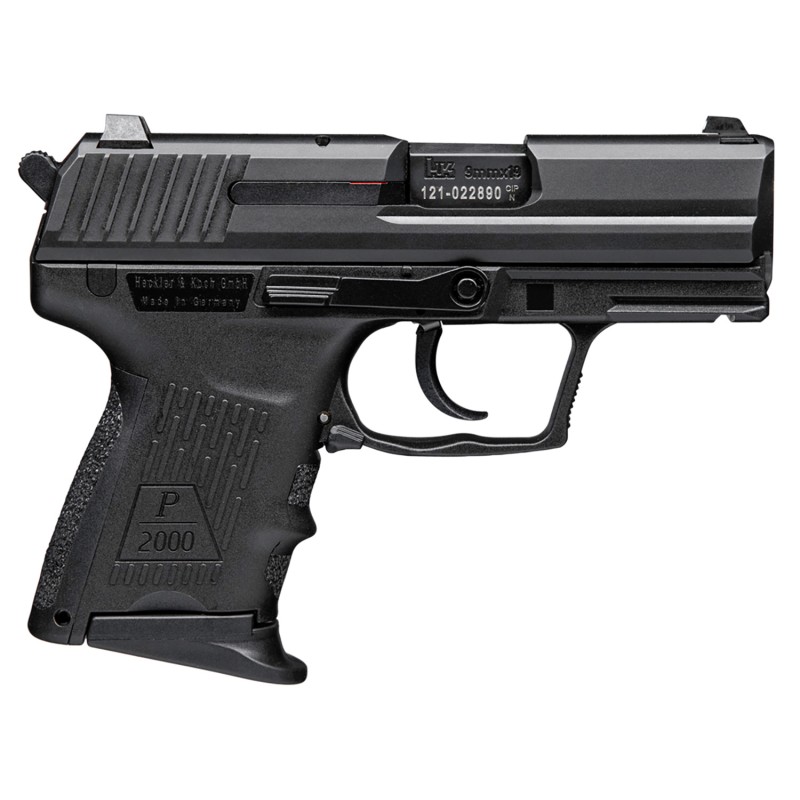 HK 81000055 P2000 SK V3 SubCompact Frame 9mm Luger 101 3.26 Black Steel Barrel Serrated Steel Slide Polymer Frame wPicatinny Rai