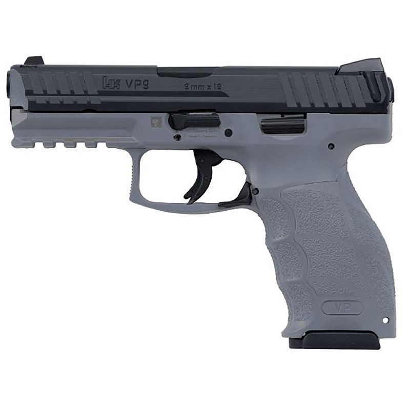 HK 81000232 VP9  9mm Luger 4.09 101 3 Gray Black Steel Slide Gray Interchangeable Backstrap Grip Night Sights