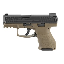 HK 81000817 VP9SK Subcompact 9mm Luger 121151 3.39  Serrated Slide Flat Dark Earth Polymer Frame wPicatinny Rail Black Finger Gr