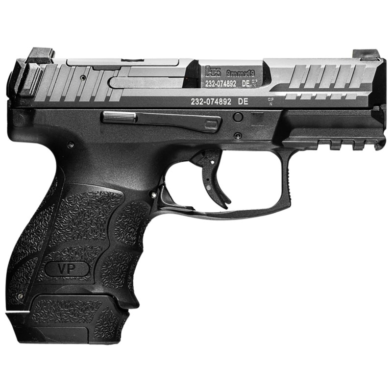 HK 81000810 VP9SK Subcompact 9mm Luger 151 3.39 Optic ReadySerrated Slide Black Polymer Frame wPicatinny Rail Ambidextrous