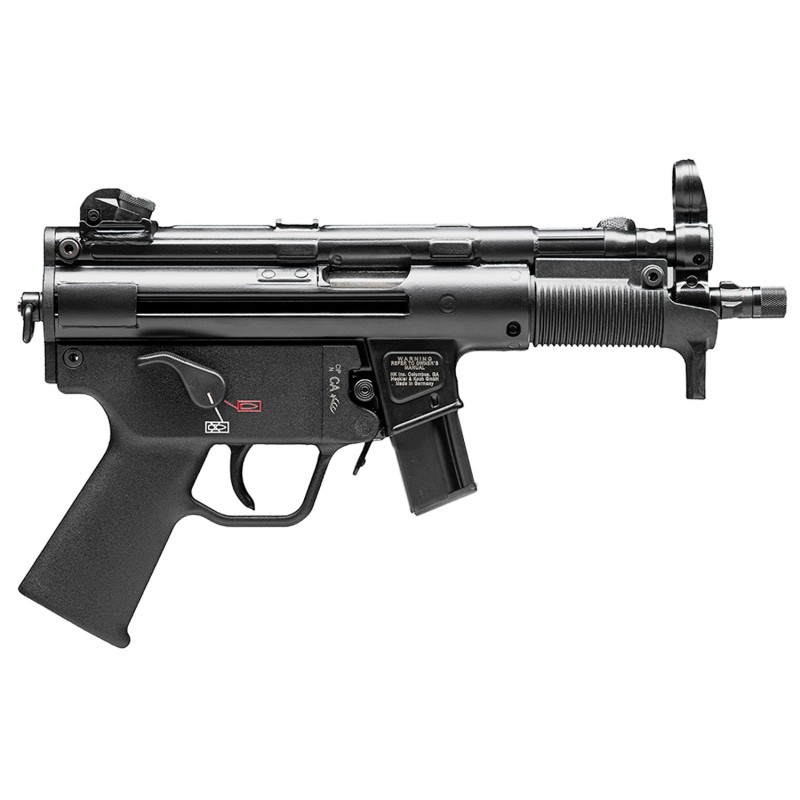 HK 81000482 SP5K PDW 9mm Luger Caliber with 5.83 Barrel 101 Capacity Black Metal Finish No Stock Sling Mount Black Polymer Grip 