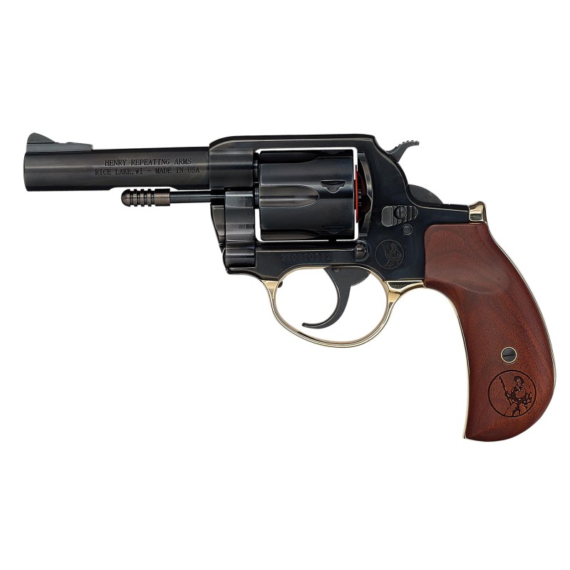 Henry H017BDM Big Boy  38 Special357 Mag 6 Shot 4 Blued Round Steel Barrel Polished Blued Steel Frame wBirdshead Walnut Grip