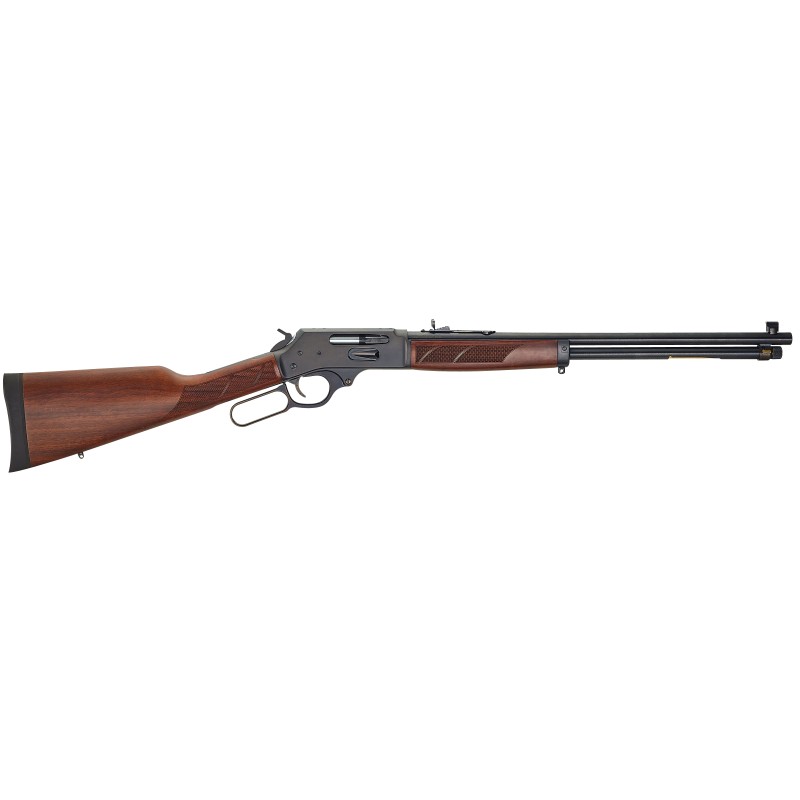 Henry H009G Side Gate  3030 Win Caliber with 51 Capacity 20 Barrel Overall Blued Steel Finish  American Walnut Stock Right Hand 