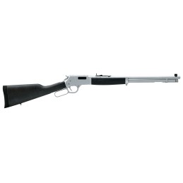 Henry H012GMAW Big Boy All Weather Side Gate 357 Mag Caliber with 101 Capacity 20 Barrel Satin Hard Chrome Metal Finish  Stained