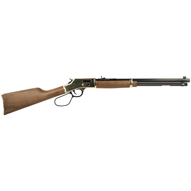 Henry H006GL Side Gate  44 Mag44 Special 101 20 Blued Octagon Barrel Polished Brass Rec American Walnut Stock Adj. Sight Large L