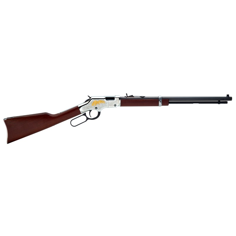 Henry H004GE Golden Eagle  Full Size 22 Short 22 Long 22 LR 16 LR21 Short 20 Blued Octagon Barrel NickelPlated Metal Finish Amer