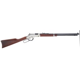 Henry H004SV Golden Boy Silver 17 HMR Caliber with 111 Capacity 20 Blued Barrel NickelPlated Metal Finish  American Walnut Stock