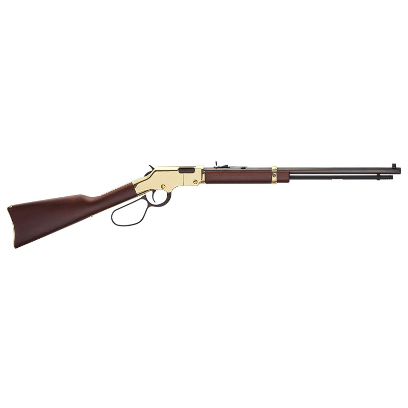 Henry H004ML Golden Boy Large Loop 22 WMR Caliber with 121 Capacity 20.50 Blued Barrel Brasslite Metal Finish  American Walnut S