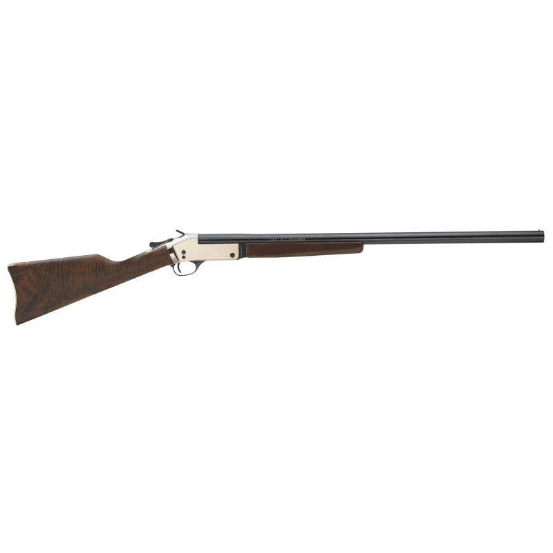 Henry H015B12 Single Shot  12 Gauge with 28 Blued Barrel 3.5 Chamber 1rd Capacity Polished Brass Metal Finish  American Walnut S