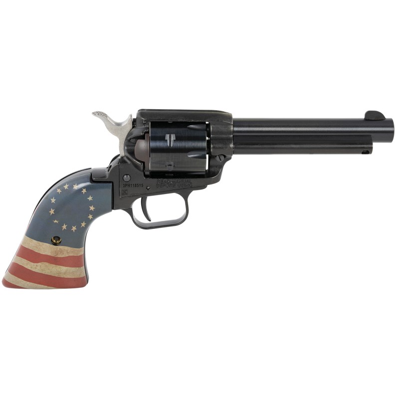 Heritage Mfg RR22B4HBR Rough Rider Betsy Ross 22 LR 6 Shot 4.75 Black Steel Barrel Black Zinc Alloy Frame Black Cylinder US Flag