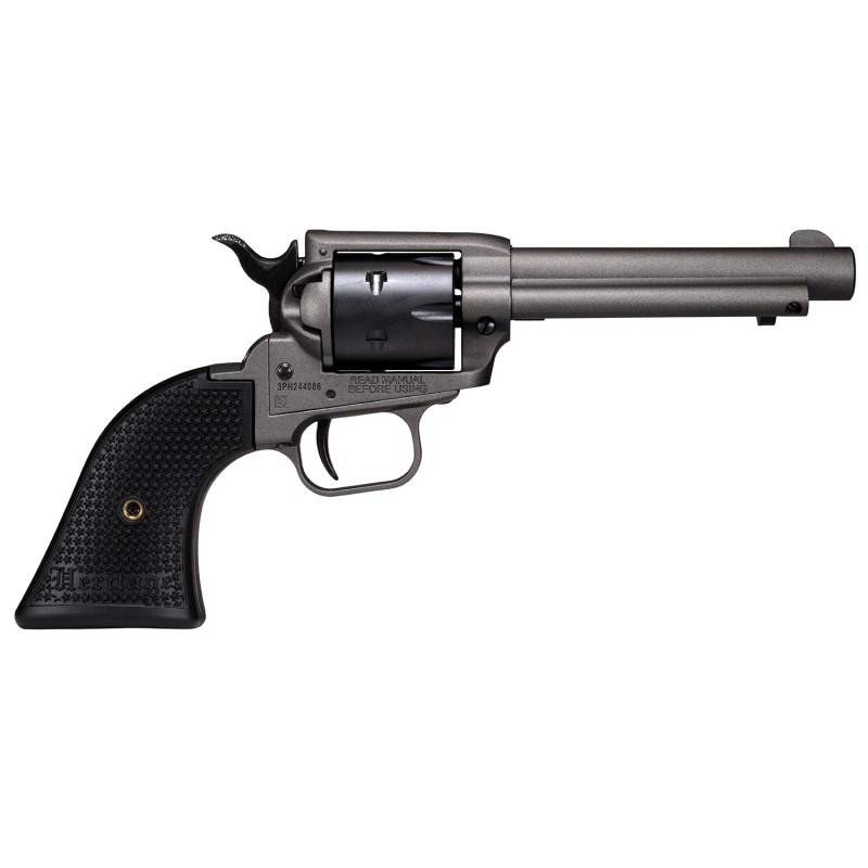 Heritage Mfg SRR22C4 Rough Rider  22 LR 6rd 4.75 Tungsten Gray Frame  Barrel Black Satin Cylinder Black Polymer Grips