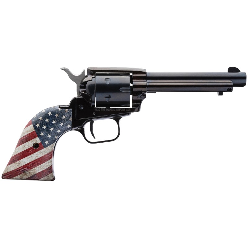 Heritage Mfg RR22B4USFLAG Rough Rider US Flag 22 LR 6 Shot 4.75 Black Oxide Steel Barrel Black Oxide Zinc Alloy Frame Black Oxid