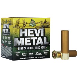 HEVIMetal HS38508 HEVIMetal Longer Range 12 Gauge 3.50 1 12 oz BBB Shot 25 Per Box 10 Case