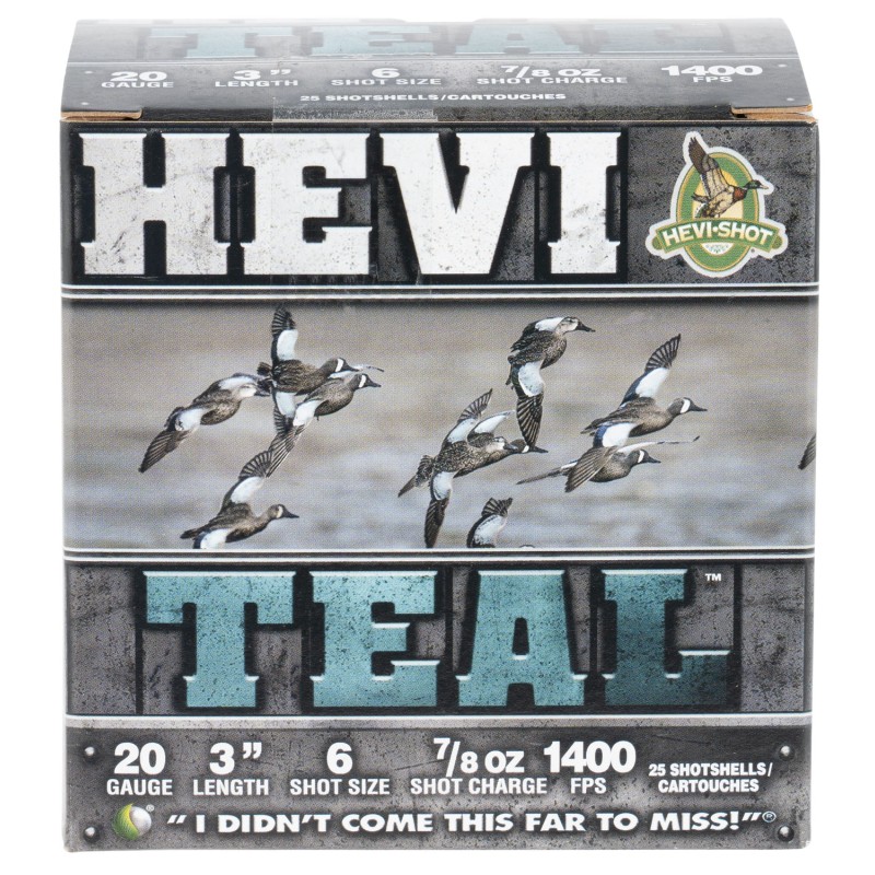 HEVIShot HS62006 HEVITeal  20 Gauge 3 78 oz 6 Shot 25 Per Box 10 Case