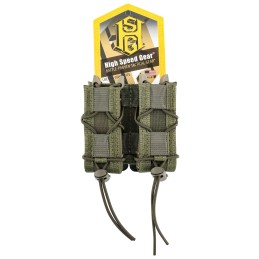 High Speed Gear 11PT02OD TACO Mag Pouch Double OD Green Nylon MOLLE Compatible w Pistol