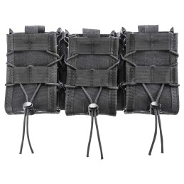 High Speed Gear 45DD00BK TACO Double Decker Shingle Black Nylong Triple Shingle 3 Rifle3 Pistol Mags Fits MOLLE