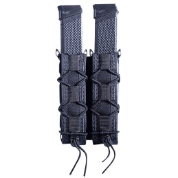 High Speed Gear 11EX02BK TACO Extended Mag Pouch Double Black Nylon Mounts to MOLLE  2 Wide Belts