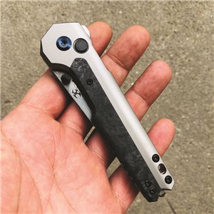 EDC Tac Button Lock Damascus