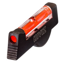 HiViz SW1002R Front Sight for Smith and Wesson Revolver with 2.5 or Longer Barrel  Black  Red Fiber Optic