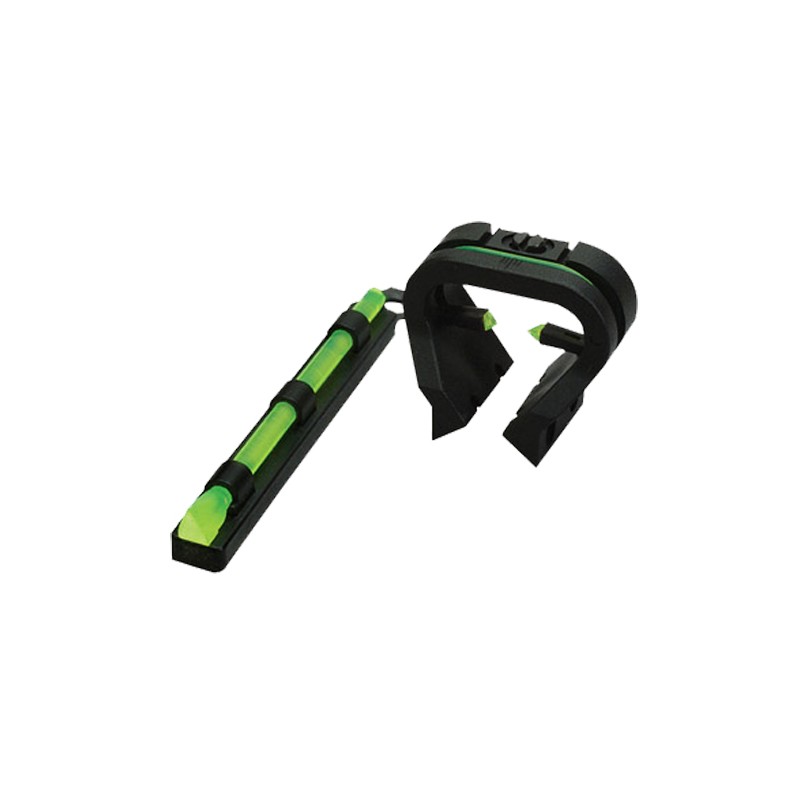 HiViz TT1001 TriViz TurkeyDeer Sight Set  Black  Green Fiber Optic