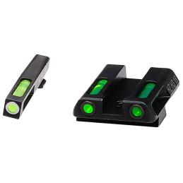 HiViz GLN321 LightWave H3 Sight Set 3 Dot Green Tritium Front  Rear Black Frame Compatible wGlock 424343X48 Front Post Rear Dove