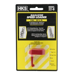 HKS 22B Speed Mag Loader Made of Plastic with Red Finish for 22 LR Pistols