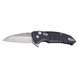 Hogue 24160 X1 MicroFlip 2.75 Folding Wharncliffe Plain Tumble Polish Tumble Polish CPM 154 SS BladeMatte Black Anodized Aluminu