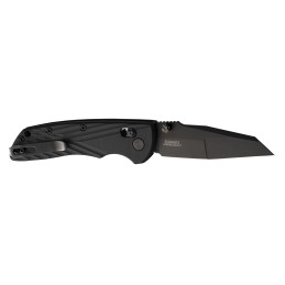 Hogue  Deka  3.25 Folding Wharncliffe Plain Black Cerakote CPM MagnaCut SS Blade Black Crosshatch Textured GRN Handle Includes P