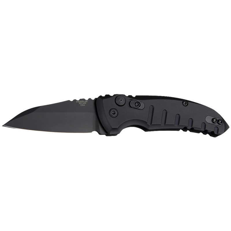 Hogue 24106 A01  2.75 Folding Wharncliffe Plain Black Cerakote 154CM SS BladeMatte Black Aluminum Handle