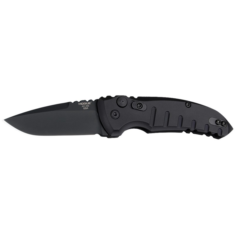 Hogue 24116 A01  2.75 Folding Drop Point Plain Black Cerakote 154CM SS BladeMatte Black Aluminum Handle