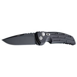 Hogue 34110 EXA01  4 Folding Drop Point Plain Black Cerakote 154CM SS BladeMatte Black wFluted texture Aluminum Handle