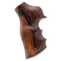 Hogue 80800 Fancy Hardwood  Brown Cocobolo Hardwood with Finger Grooves for Ruger GP100  Super Redhawk