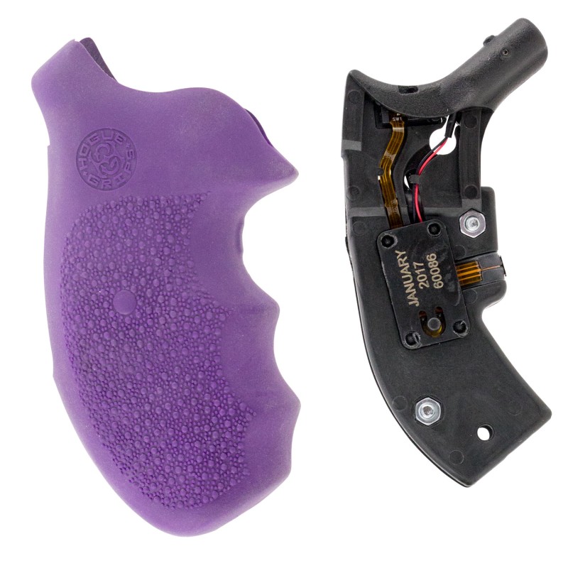 Hogue 60086 OverMolded Red Laser Enhanced Monogrip Purple Smith  Wesson JFrame Round Butt Standard Full Size