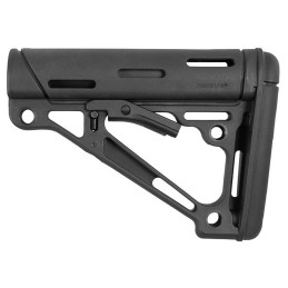 Hogue 15050 OverMolded Collapsible Buttstock Black OverMolded Rubber Black for AR15 M16 M4 with Commercial Tube Tube Not Include