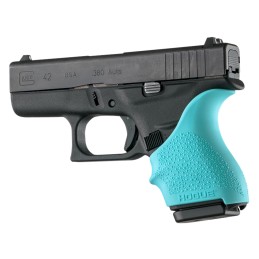 Hogue 18204 HandAll Beavertail Grip Sleeve Compatible wGlock 4243 Textured Aqua Blue Rubber