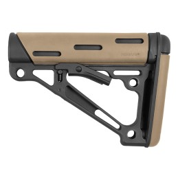 Hogue 15340 OverMolded Collapsible Buttstock made of Synthetic Material with Black Finish  Flat Dark Earth OverMolded Rubber for