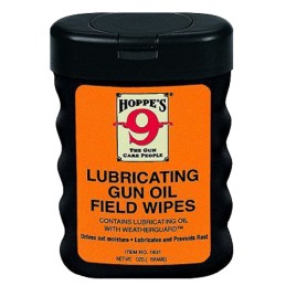 Hoppes 1631 Lubricating Gun Oil Field Wipes PreMoistened With Hoppes No. 9 Oil 3 x 5 50 Count