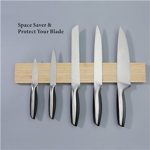 Bamboo Magnetic Knife Rack