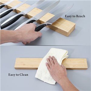 Bamboo Magnetic Knife Rack