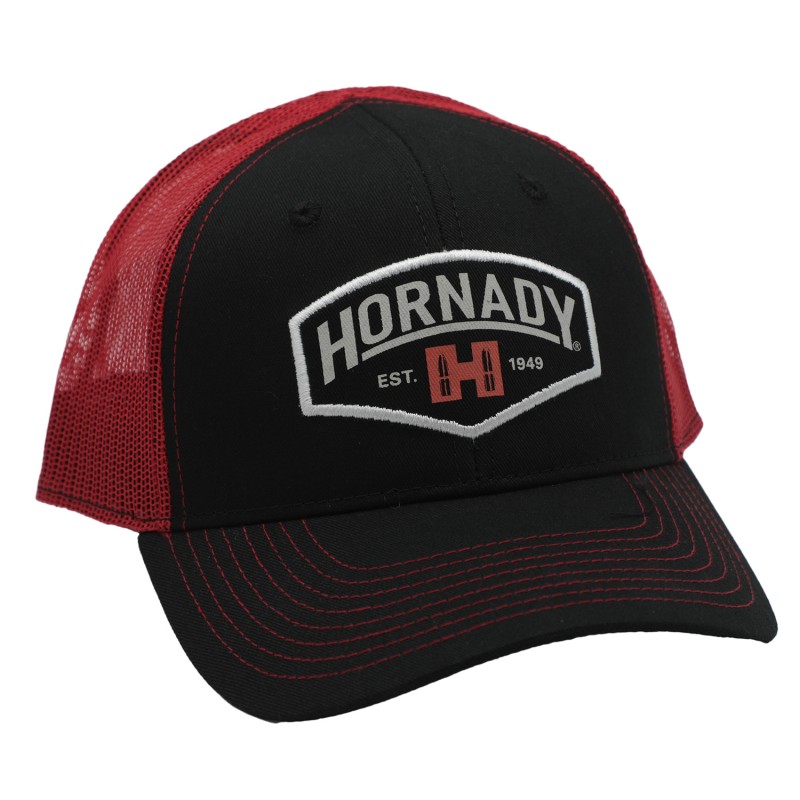 Hornady 99214 Established Mesh Cap Black Red Structured