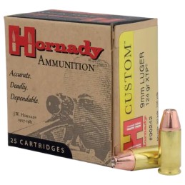 Hornady 90242 Custom  9mm Luger 124 gr Hornady XTP Hollow Point 25 Per Box 10 Case