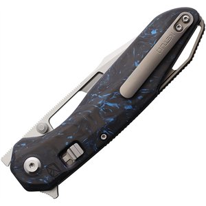 Triad Button Linerlock Blue CF