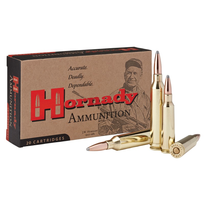 Hornady 8132 Custom  250 Savage 100 gr InterLock Spire Point 20 Per Box 10 Case