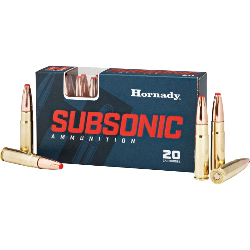 Hornady 80877 Subsonic Rifle 300 Blackout 190 gr Sub X 20 Per Box 10 Case