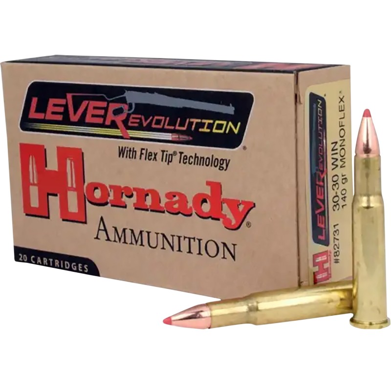 Hornady 82731 LEVERevolution  3030 Win 140 gr MonoFlex 20 Per Box 10 Case